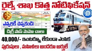 రైల్వే స్టేషన్ అసిస్టెంట్ ఉద్యోగాలు విడుదల.