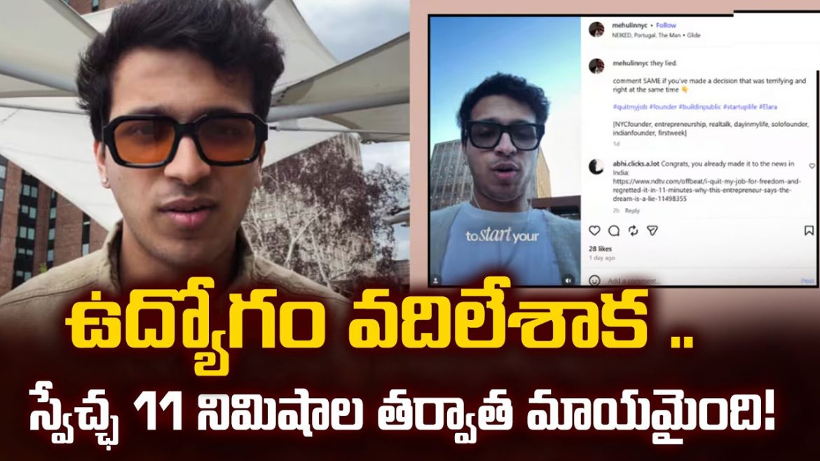 ఉద్యోగం వదిలేశాక ….స్వేచ్ఛ 11 నిమిషాల తర్వాత మాయమైంది.